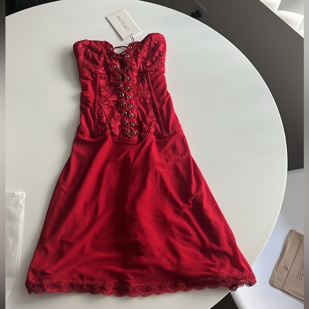 Red Mini Dress - Picture 4 of 8